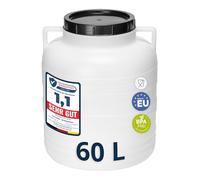 Garronda 60 litres Réservoir Eau sans BPA avec Couvercle - Idéal pour Choucroute et Salaison de Viande GD-0087, Blanc