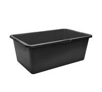 Garronda Bac à mortier rectangulaire en plastique recyclé Noir 80 L Lot de 5, fond renforcé, échelle graduée, bac plastique rectangulaire empilable pour chantier, auge de maçon GD-0169