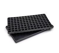 Garronda Bac à Semis, Plateau de Semis 112 Cellules, Mini Serre Interieur pour Germination et Culture, Plaque de semis idéal pour Potager, Bac de Germination avec Drainage (53x32 cm, Noir)