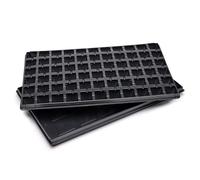 Garronda Bac à Semis, Plateau de Semis 66 Cellules, Mini Serre Interieur pour Germination et Culture, Plaque de semis idéal pour Potager, Bac de Germination avec Drainage (53x32 cm, Noir)