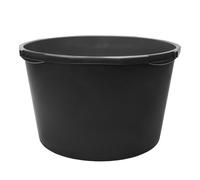 Garronda Bassine plastique ronde Noir 65 L Lot de 3, bac plastique renforcé avec échelle graduée, fond rigide, poignées intégrées, grande bassine pour chantier jardin maison, bac rond GD-0170