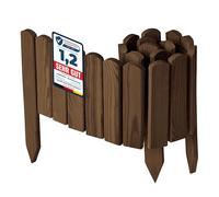 Garronda Bordure Jardin Bois 20x100cm Ganivelle Rouleau Brun Foncé GD-0148