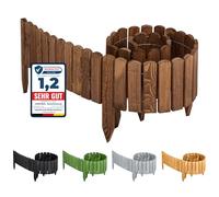 Garronda Bordure Jardin en Bois Palissade GD-0046 (Marron Foncé, Hauteur: 8 cm, Longueur: 200 cm)