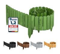 Garronda Bordure Jardin en Bois Vert Foncé, Hauteur: 40 cm, Longueur: 200 cm, Style: Traditionnel, GD-0046