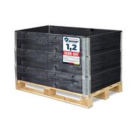 Garronda cadre en bois pour palette boîte de rangement en bois cadre en bois (sans palette) Anthracite 3 Pièce 120x80x20 cm GD-0096