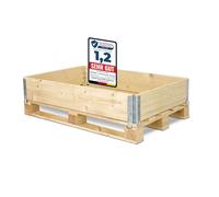 Garronda cadre en bois pour palette boîte de rangement en bois cadre en bois (sans palette) Naturel 1 Pièce 120x80x20 cm GD-0096