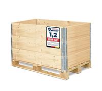 Garronda cadre en bois pour palette boîte de rangement en bois cadre en bois (sans palette) Naturel 3 Pièce 120x80x20 cm GD-0096