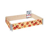 Garronda Cadre Potager en Bois imprimé 120x80x20 cm - Bac de Jardin pour Plantes, Fleurs, Fruits et légumes, Caisse de Rangement en Bois avec Motif décoratif GD-0075 (Tomate avec Fond, 1 pcs)