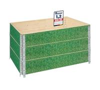 Garronda Cadre Potager en Bois imprimé 120x80x20 cm - Bac de Jardin pour Plantes, Fleurs, Fruits et légumes, Caisse de Rangement en Bois avec Motif décoratif GD-0075 (Feuille avec Fond, 3 pcs)