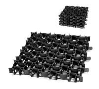 Garronda Caillebotis Plastique Stabilisateur Gravier 50x50x4 cm Pack 4 Dalles Clipsables Exterieur Nid d'Abeille pour Gazon Hautes Charges Parking Sol Garage Allée Chemin de Jardin GD-0224 Graphite