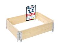 Garronda Carré Potager modulable en Bois Naturel 80x60x20 cm - Jardinière extérieure en palettes, empilable et Pliable, pour Jardin, Plantes, Fleurs, Herbes, Fruits et légumes GD-0141, 1 pièce