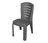 Garronda Chaise de Jardin Extérieur Empilable Plastique Anthracite GD-0270 | Dossier Haut, Siège sans Accoudoirs, Résistante UV et Intempéries, Mobilier de Balcon, pour Terrasse, Camping, Restaurant
