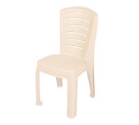 Garronda Chaise de Jardin Extérieur Empilable Plastique Beige GD-0270 | Dossier Haut, Siège sans Accoudoirs, Résistante UV et Intempéries, Mobilier de Balcon, pour Terrasse, Camping, Restaurant