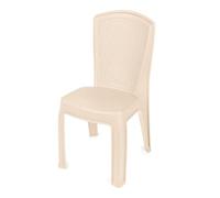 Garronda Chaise de Jardin Extérieur Empilable Plastique Beige GD-0271 | Dossier Haut, Style Rotin, sans Accoudoirs, Résistante UV et Intempéries, Mobilier de Balcon, Terrasse, Camping, Restaurant