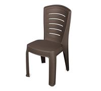 Garronda Chaise de Jardin Extérieur Empilable Plastique Marron GD-0270 | Dossier Haut, Siège sans Accoudoirs, Résistante UV et Intempéries, Mobilier de Balcon, pour Terrasse, Camping, Restaurant