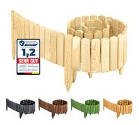 Garronda clôture de Jardin en Bois Bordure Jardin Cloture Jardin Exterieur Barrières de Jardin de Bois Palissade Bordurette de Jardin Longueur: 200 cm GD-0046 (Naturel, Hauteur: 40 cm)