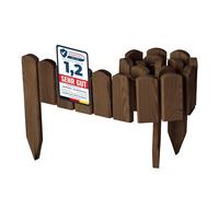 Garronda clôture de Jardin en Bois Bordure Jardin Cloture Jardin Exterieur, Palissade Bordurette Longueur: 100 cm GD-0148 (Brun Foncé, Hauteur : 10 cm)