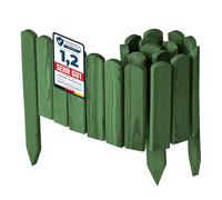 Garronda clôture de Jardin en Bois Bordure Jardin Cloture Jardin Exterieur, Palissade Bordurette Longueur: 100 cm GD-0148 (Vert Foncé, Hauteur : 20 cm)