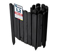 Garronda clôture de Jardin en Bois Bordure Jardin Cloture Jardin Exterieur, Palissade Bordurette Longueur: 100 cm GD-0148 (Graphite, Hauteur : 40 cm)