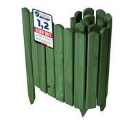 Garronda clôture de Jardin en Bois Bordure Jardin Cloture Jardin Exterieur, Palissade Bordurette Longueur: 100 cm GD-0148 (Vert Foncé, Hauteur : 40 cm)