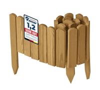 Garronda clôture de Jardin en Bois Bordure Jardin Cloture Jardin Exterieur, Palissade Bordurette Longueur: 100 cm GD-0148 (Brun Сlair, Hauteur : 20 cm)