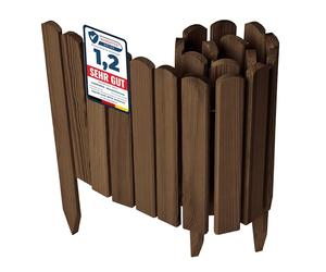 Garronda clôture de Jardin en Bois Bordure Jardin Cloture Jardin Exterieur, Palissade Bordurette Longueur: 100 cm GD-0148 (Brun Foncé, Hauteur : 30 cm)