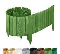 Garronda Clôture Décorative en Bois Naturel - Flexible et Résistante - Barrière Bois pour Délimitation - Clôtures Décoratives - 200 cm - GD-0109 (Vert Foncé, Hauteur: 30 cm)