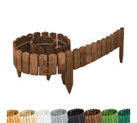 Garronda Clôture Décorative en Bois Naturel - Flexible et Résistante - Barrière Bois pour Délimitation - Clôtures Décoratives - 200 cm - GD-0107 (Marron Foncé, Hauteur: 10 cm)
