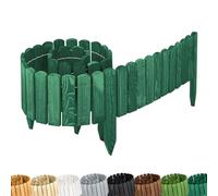 Garronda Clôture Décorative en Bois Naturel - Flexible et Résistante - Barrière Bois pour Délimitation - Clôtures Décoratives - 200 cm - GD-0108 (Vert Émeraude, Hauteur: 20 cm)