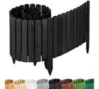 Garronda Clôture Décorative en Bois Naturel - Flexible et Résistante - Barrière Bois pour Délimitation - Clôtures Décoratives - 200 cm - GD-0110 (Graphite, Hauteur: 40 cm)