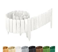 Garronda Clôture Décorative en Bois Naturel - Flexible et Résistante - Barrière Bois pour Délimitation - Clôtures Décoratives - 200 cm - GD-0108 (Blanc, Hauteur: 20 cm)