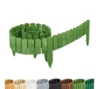 Garronda Clôture Décorative en Bois Naturel - Flexible et Résistante - Barrière Bois pour Délimitation - Clôtures Décoratives - 200 cm - GD-0107 (Vert Foncé, Hauteur: 10 cm)