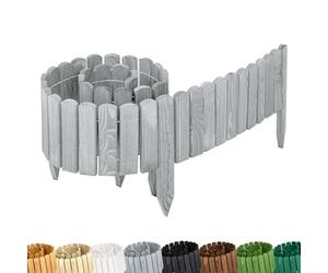 Garronda Clôture Décorative en Bois Naturel - Flexible et Résistante - Barrière Bois pour Délimitation - Clôtures Décoratives - 200 cm - GD-0108 (Gris, Hauteur: 20 cm)
