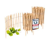 Garronda Cloture Jardin Exterieur à Planter en noisetier, clôture Jardin, clôture Bois, Bordure en Bois, ganivelle de Potager Exterieur GD-0156 Lot de 2 (Écart des Lattes: 3-5 cm, 35 cm x 5m)