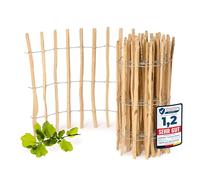 Garronda Cloture Jardin Exterieur à Planter en noisetier, clôture Jardin, clôture Bois, Bordure en Bois pour Jardin, ganivelle de Potager Exterieur GD-0079 (Écart des Lattes: 7-8 cm, 80 cm x 5m)