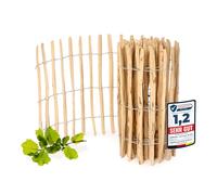 Garronda Cloture Jardin Exterieur à Planter en noisetier, clôture Jardin, clôture Bois, Bordure en Bois pour Jardin, ganivelle de Potager Exterieur GD-0079 (Écart des Lattes: 3-5 cm, 80 cm x 5m)