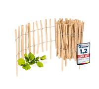 Garronda Cloture Jardin Exterieur à Planter en noisetier, clôture Jardin, clôture Bois, Bordure en Bois, ganivelle de Potager Exterieur GD-0156 Lot de 1 (Écart des Lattes: 3-5 cm, 35 cm x 5m)