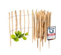 Garronda Cloture Jardin Exterieur à Planter en noisetier, clôture Jardin, clôture Bois, Bordure en Bois, ganivelle de Potager Exterieur GD-0156 Lot de 1 (Écart des Lattes: 3-5 cm, 60 cm x 5m)