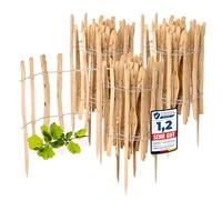 Garronda Cloture Jardin Exterieur à Planter en noisetier, clôture Jardin, clôture Bois, Bordure en Bois, ganivelle de Potager Exterieur GD-0156 Lot de 3 (Écart des Lattes: 3-5 cm, 60 cm x 5m)