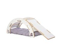 Garronda Ensemble 3 en 1 Arche d'escalade avec Toboggan et Coussin Jouet Montessori pour Enfants dès 1 an GD-0060 (Blanc Arche d'escalade avec Toboggan et Coussin)