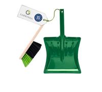Garronda Ensemble pelle et balayette Noir/Vert + Vert - pelle métal manche métal brosse poils PET - Lot de 1 - GD-0172