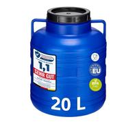 Garronda Fût Alimentaire 20L Sans BPA avec Couvercle Vissé - Bidon Eau et Fermentation GD-0078 (Bleu)