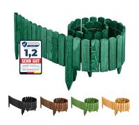 Garronda GD-0046 Bordure Jardin Exterieur 200 cm Cloture Jardin Exterieur en Bois traité palissade Souple pour Massif Potager allée pelouse Parterre GD-0046 (Vert Émeraude, Hauteur: 40 cm)