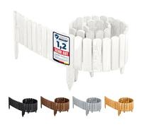 Garronda GD-0046 Bordure Jardin Exterieur 200 cm Cloture Jardin Exterieur en Bois traité palissade Souple pour Massif Potager allée pelouse Parterre GD-0046 (Blanc, Hauteur: 30 cm)