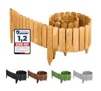 Garronda GD-0046 Bordure Jardin Exterieur 200 cm Cloture Jardin Exterieur en Bois traité palissade Souple pour Massif Potager allée pelouse Parterre GD-0046 (Marron Clair, Hauteur: 10 cm)