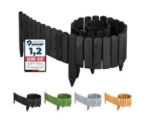 Garronda GD-0046 Bordure Jardin Exterieur 200 cm Cloture Jardin Exterieur en Bois traité palissade Souple pour Massif Potager allée pelouse Parterre GD-0046 (Graphite, Hauteur: 20 cm)