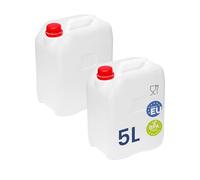 Garronda Jerrican Eau sans BPA jerrican Alimentaire d'eau bidon 5L jerrican Eau 5L bidon Etanche Reservoir Eau Camping Car bidon Eau Camping Accessoires 2 Pack Blanc GD-0082