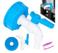 Garronda Kit Robinet IBC S60x6 avec Vanne à Bille 1/2" Kit Complet avec Ruban PTFE Adaptateur pour Cuve IBC et Mauser Robinet de Vidange Réservoir Eau GD-0215