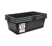 Garronda Lot de 3 Grand Bac à Mortier Rectangulaire 40L Plastique GD-0169