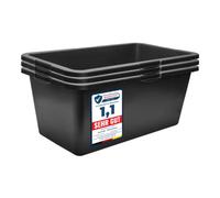 Garronda Lot de 3 Grand Bac à Mortier Rectangulaire 60L Plastique GD-0169